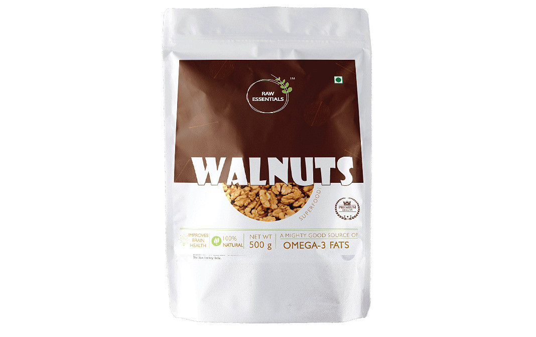 Raw Essentials Walnuts    Pack  500 grams